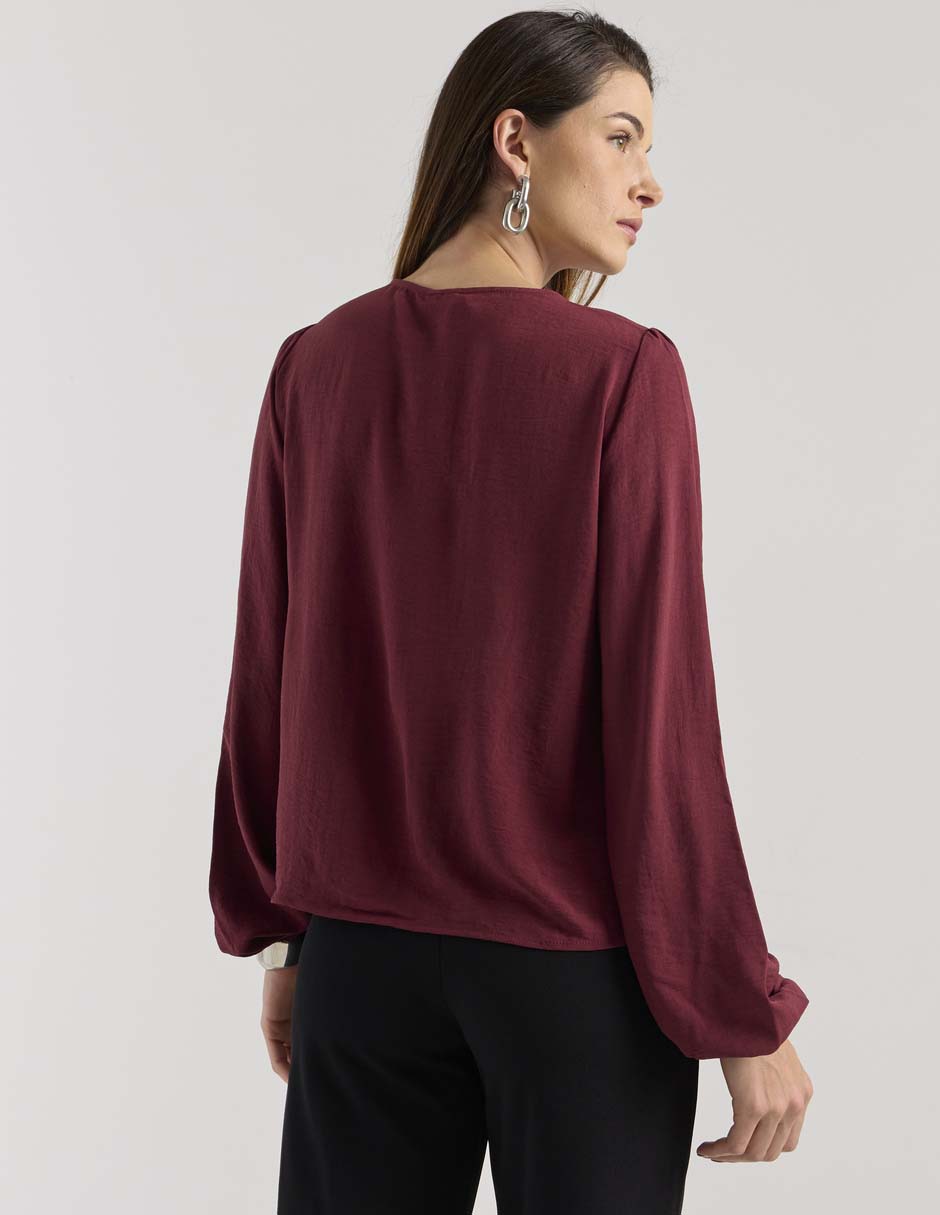 Blusa túnica Pieces manga larga para mujer