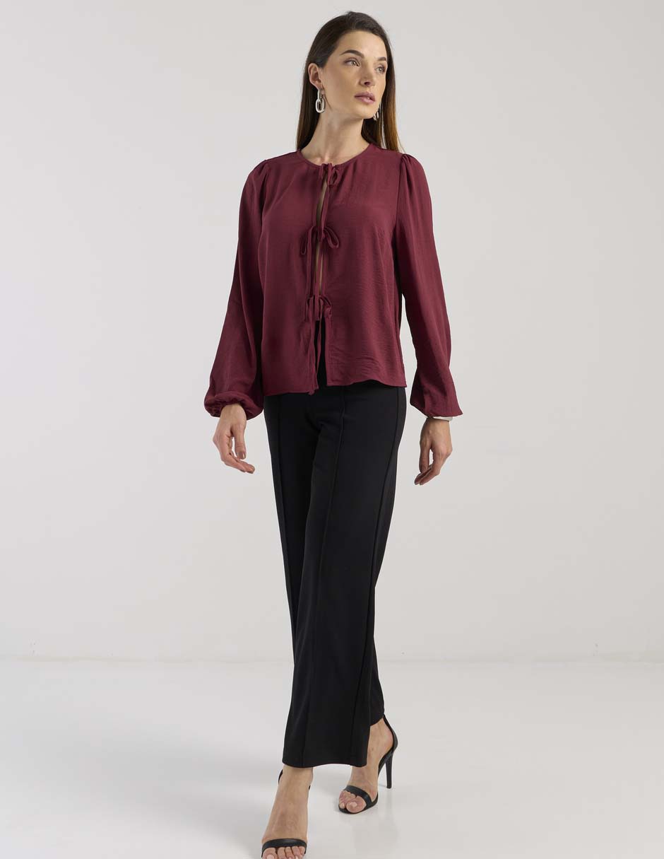 Blusa túnica Pieces manga larga para mujer