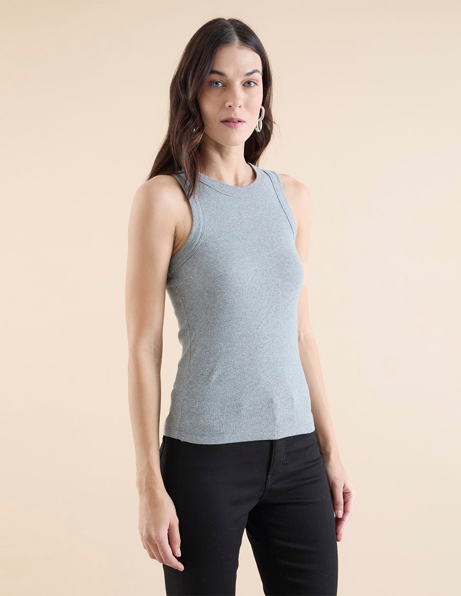 Playera tank cuello redondo para mujer 1