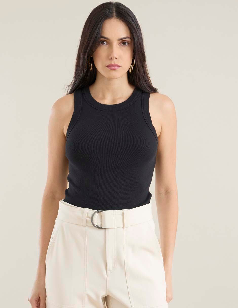 Playera tank cuello redondo para mujer
