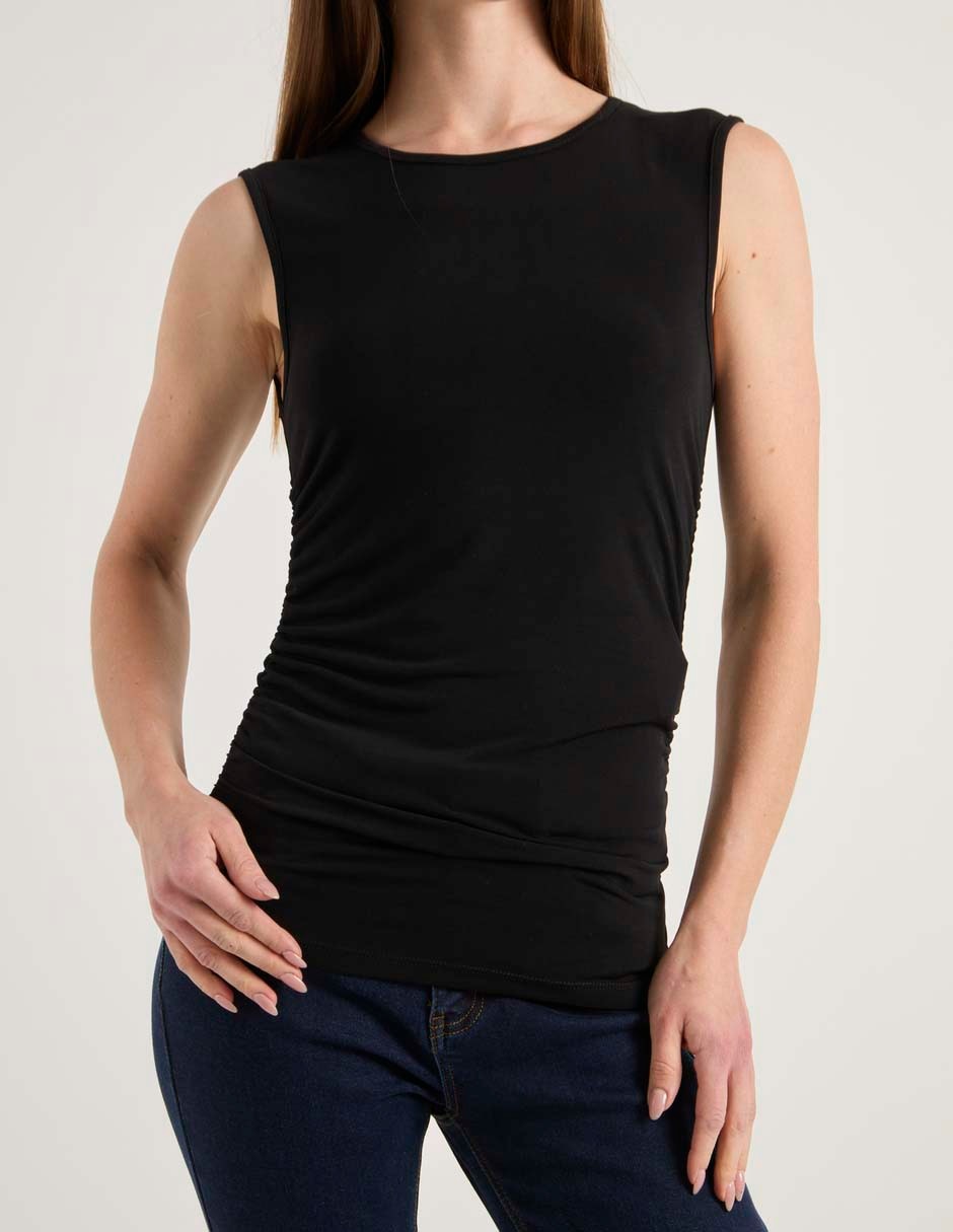 Top cuello redondo