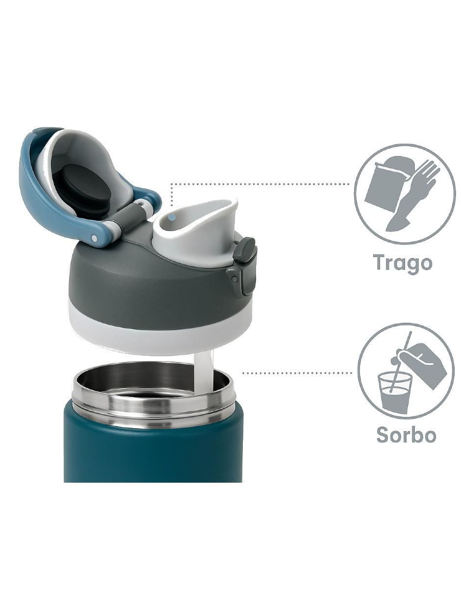 Termo de acero inoxidable con tapa a presión 4