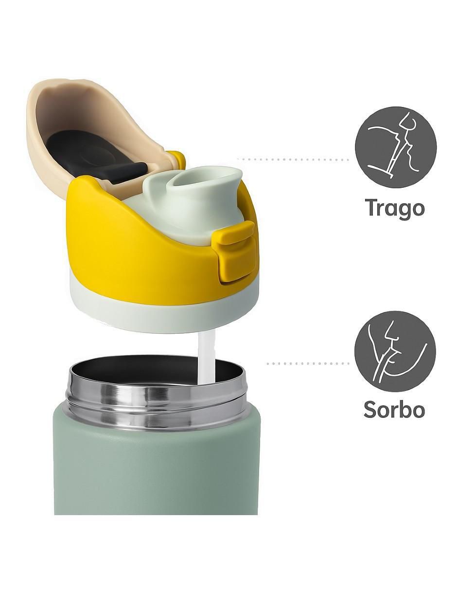 Termo de acero inoxidable con tapa a presión 4