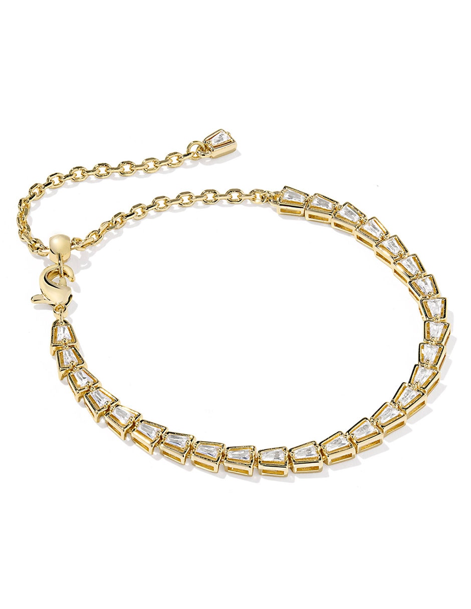 Pulsera con zirconia 14 k Tenis Bella con acabado baño de oro Pulsera con zirconia 14 k Tenis Bella con acabado baño de oro