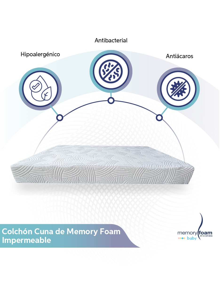 Colchón p/cuna Memory Foam Baby confort medio
