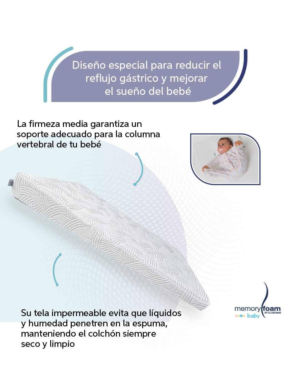 Colchón p/cuna Memory Foam Baby confort medio