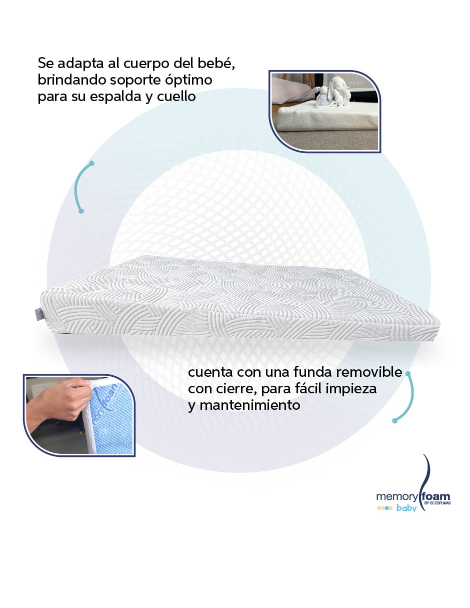 Colchón p/cuna Memory Foam Baby confort medio