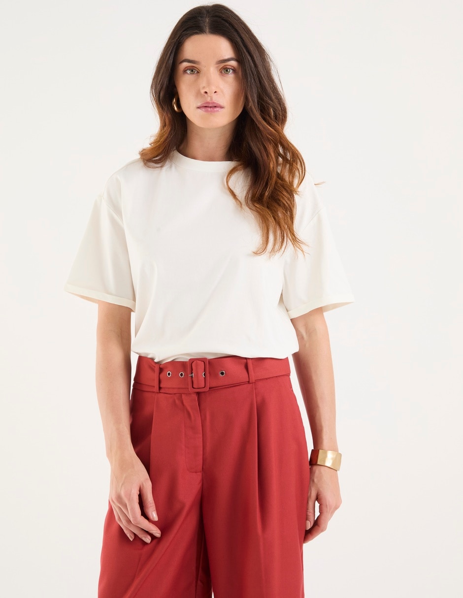 Playera manga corta cuello redondo para mujer Playera manga corta cuello redondo para mujer