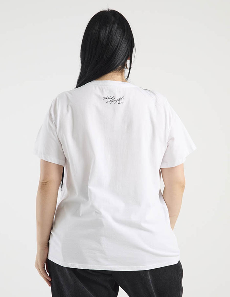 Playera manga corta Karl Lagerfeld Paris cuello redondo para mujer