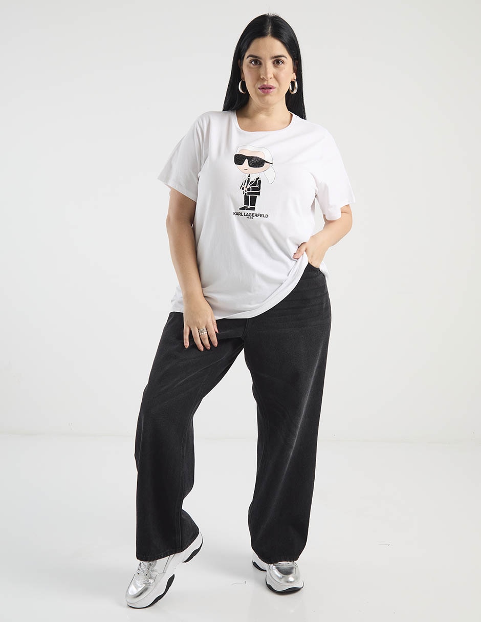 Playera manga corta Karl Lagerfeld Paris cuello redondo para mujer