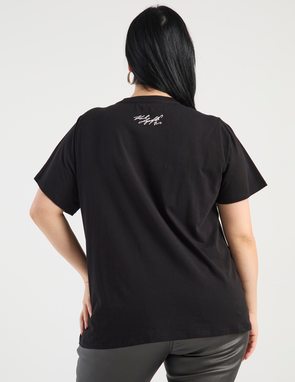 Playera manga corta Karl Lagerfeld Paris cuello redondo para mujer