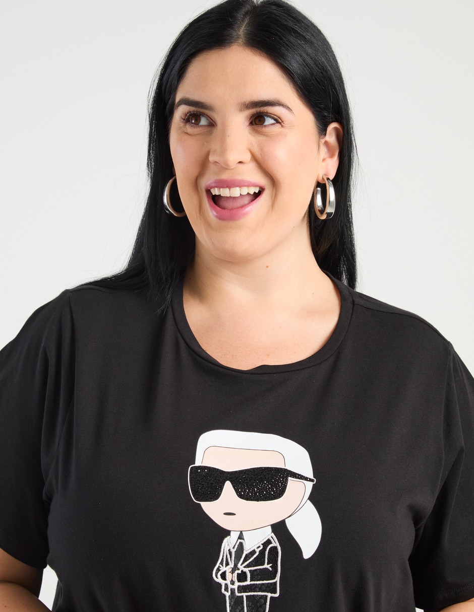 Playera manga corta Karl Lagerfeld Paris cuello redondo para mujer
