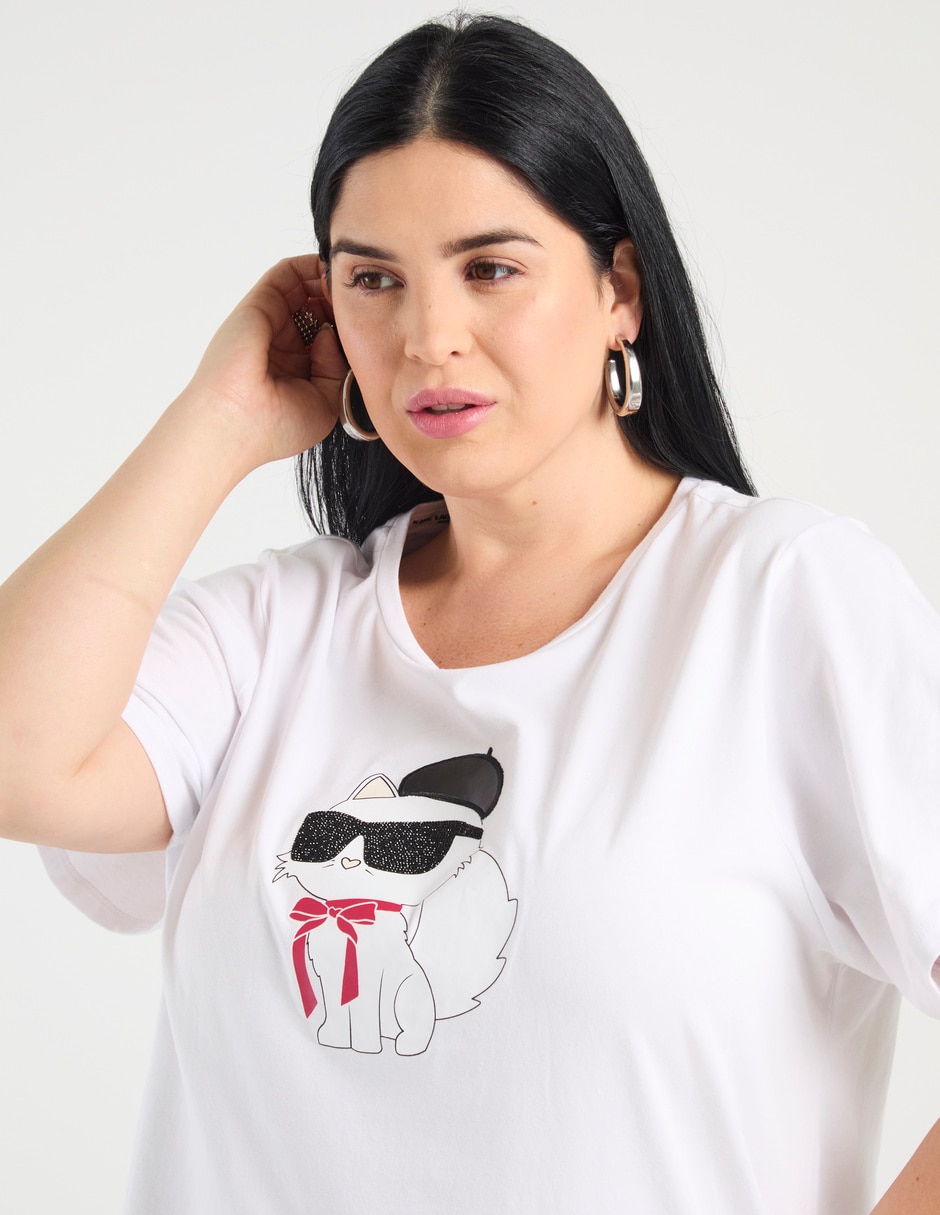 Playera manga corta cuello redondo mujer 2