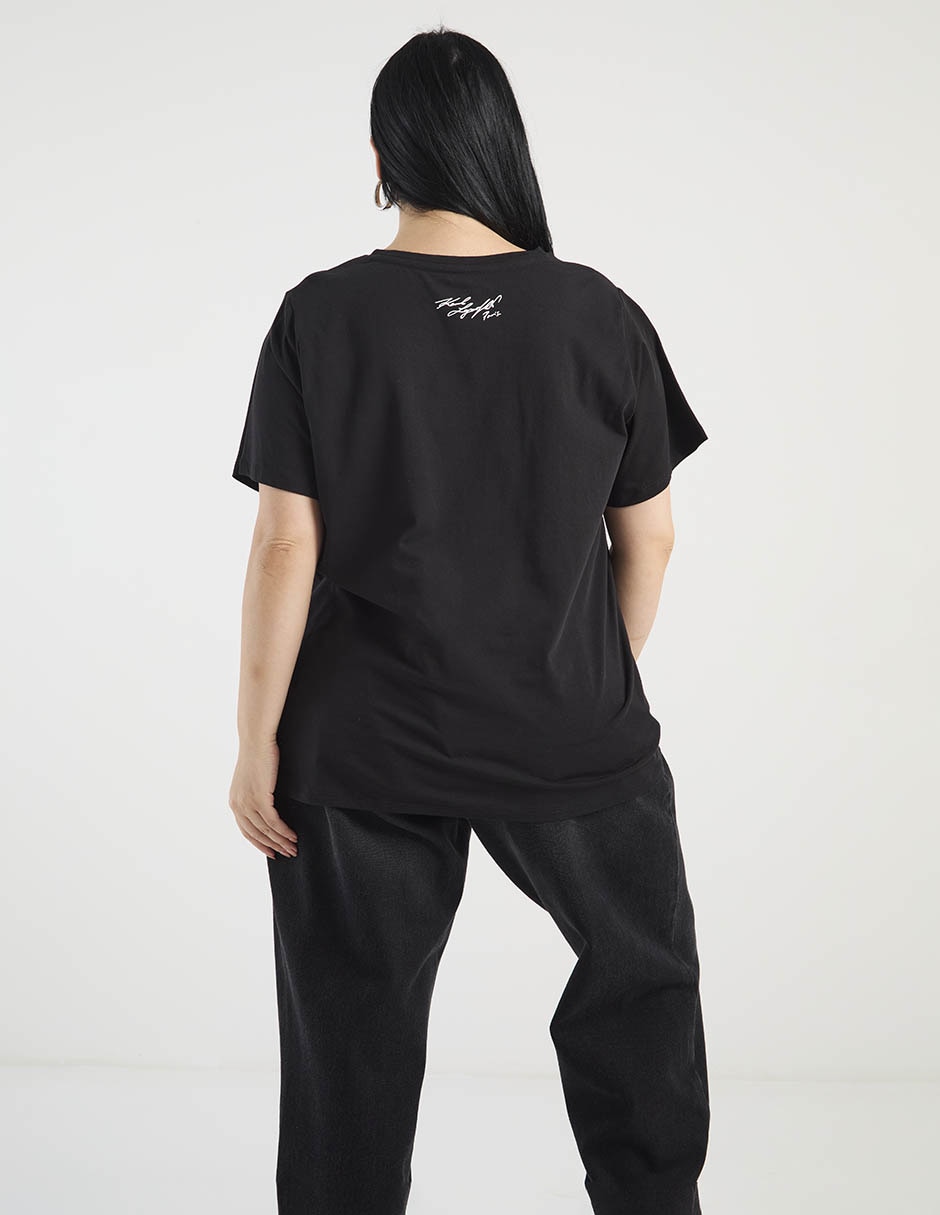Playera manga corta Karl Lagerfeld Paris cuello redondo para mujer