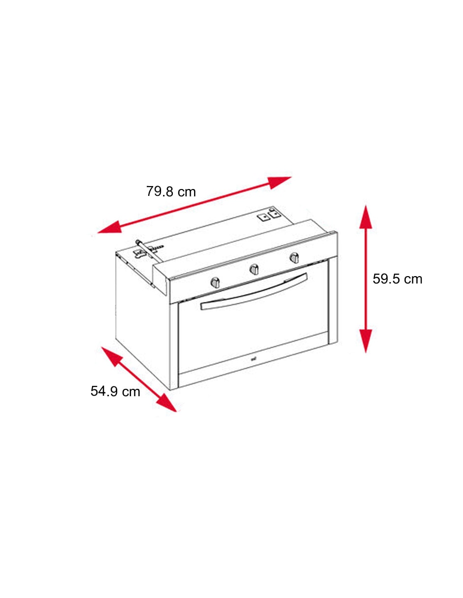 Horno a gas/eléctrico Empotre Hlf 8240 g bk capacidad 2.6 pies 8