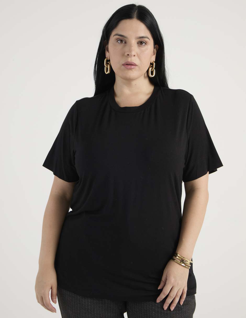 Playera manga corta Only Carmakoma cuello redondo para mujer