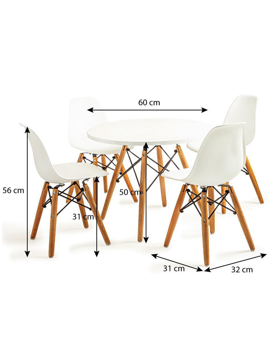 Set de mesa infantil comedor infantil eames blanco "de" materialatt" 5 "piezas" 7