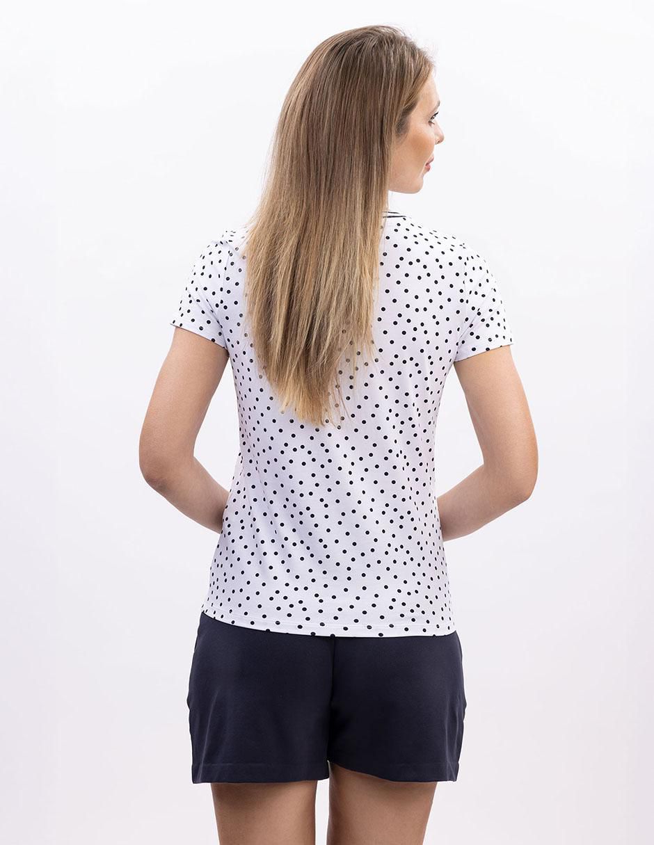 Playera manga corta Nautica cuello v para mujer