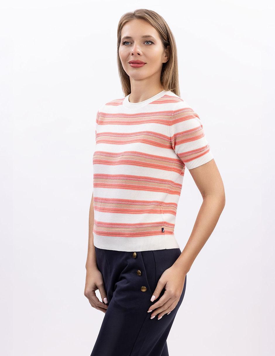 Blusa Nautica manga corta para mujer