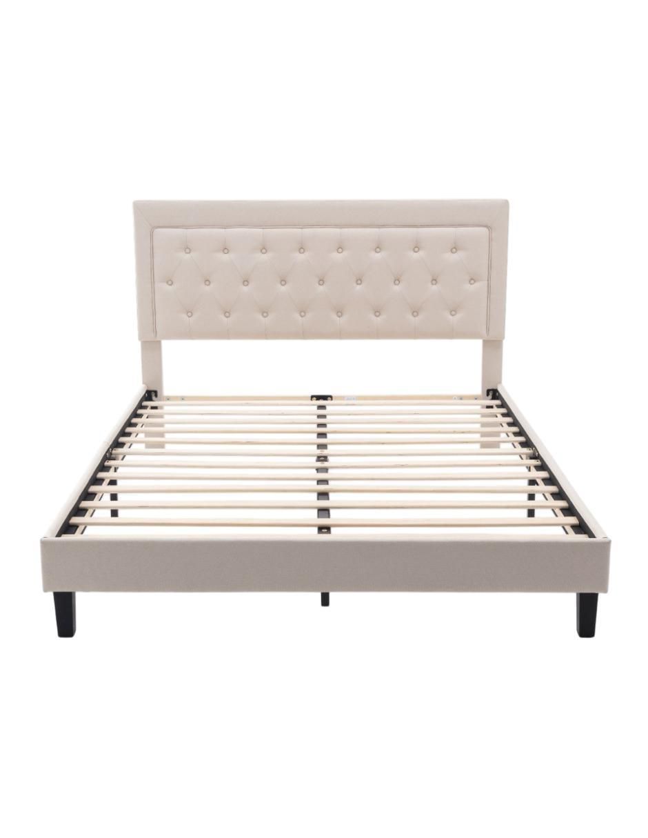 Cama colchón eco y cama linen de madera 3