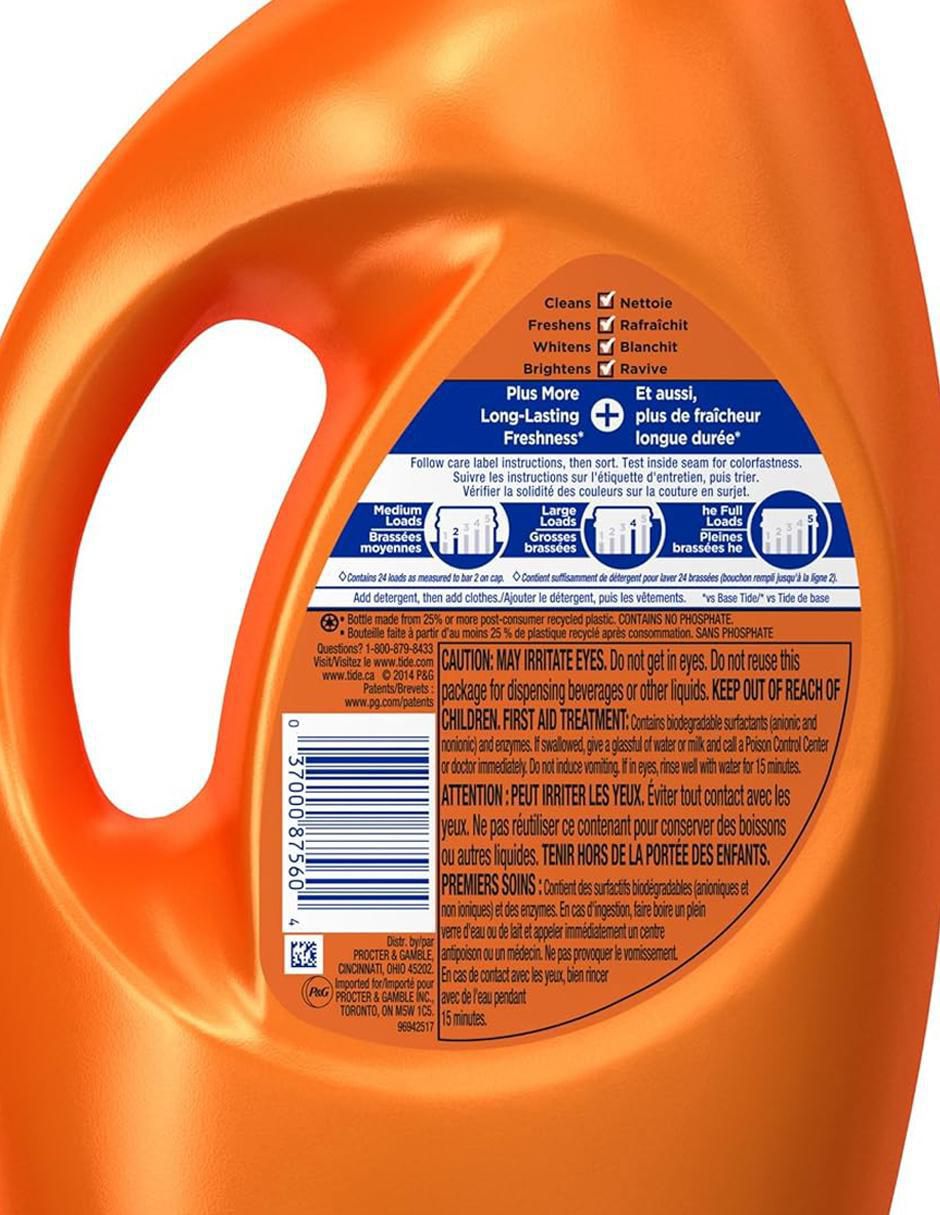 Detergente líquido Tide 1.36 L 3