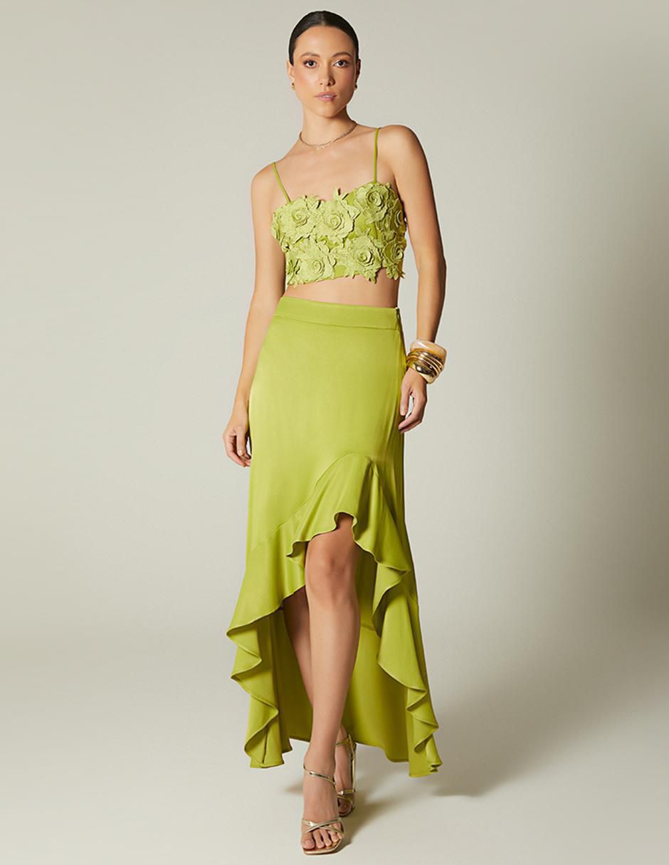 Falda larga Glam Night cintura alta