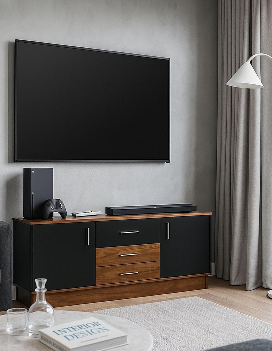 Mueble de TV armable de melamina 6
