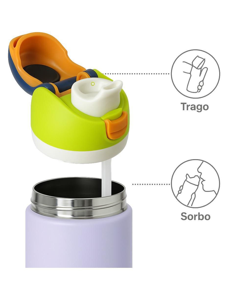 Termo de acero inoxidable con tapa a presión 4