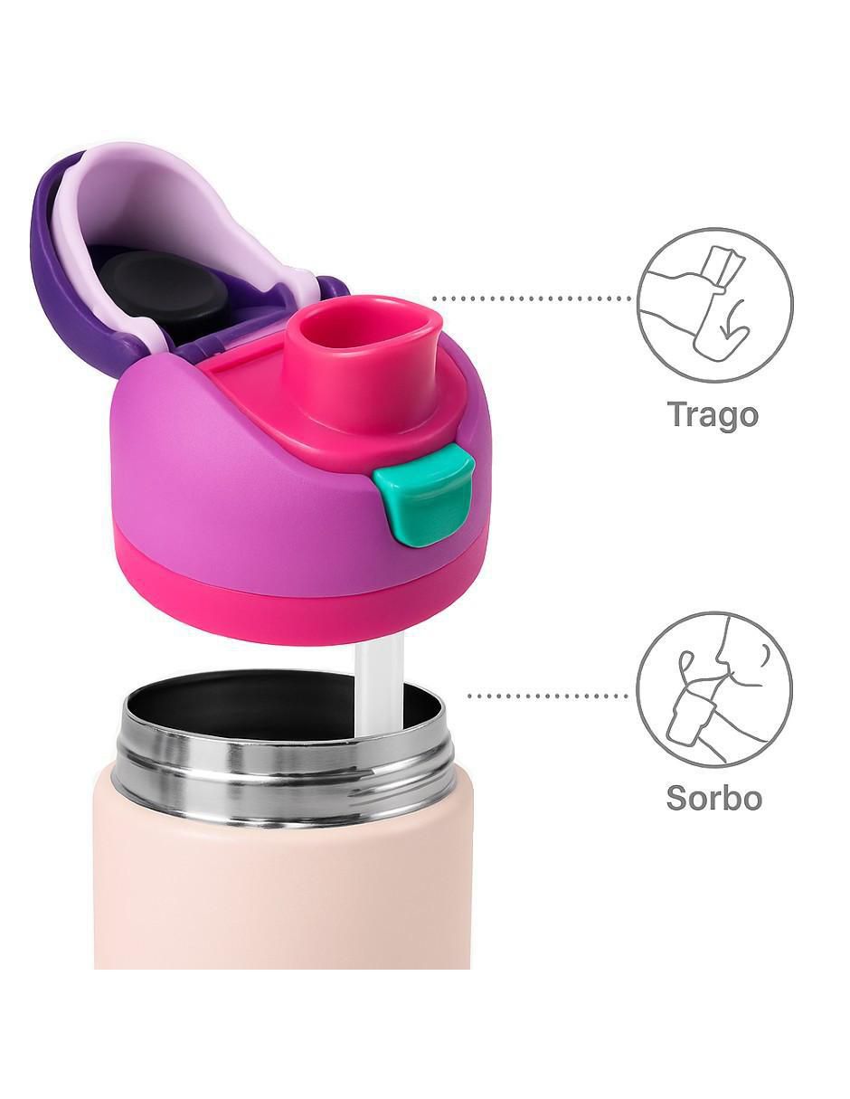 Termo de acero inoxidable con tapa a presión 4