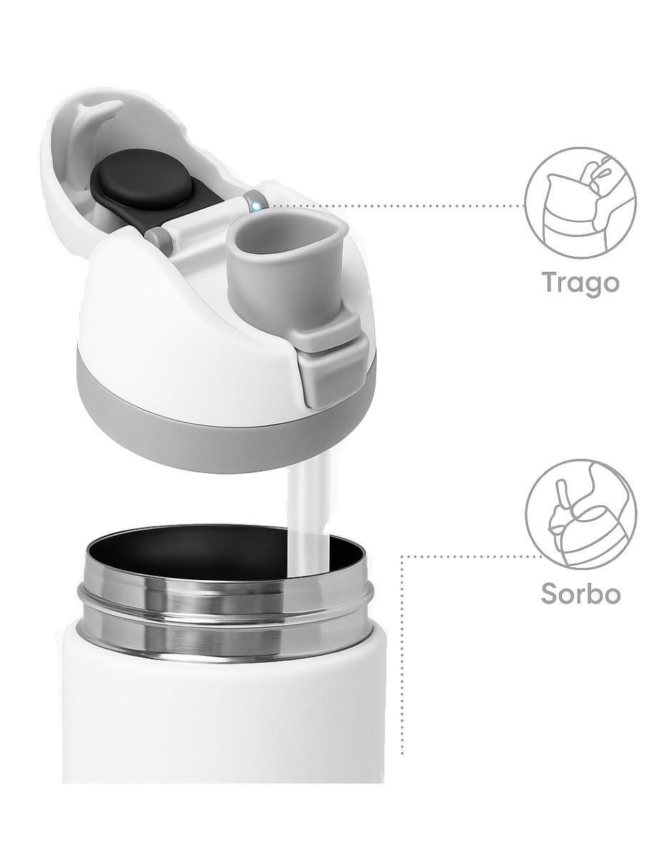 Set termo de acero inoxidable con tapa a presión 3