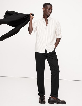 Pantalón casual regular recto de algodón para hombre 1