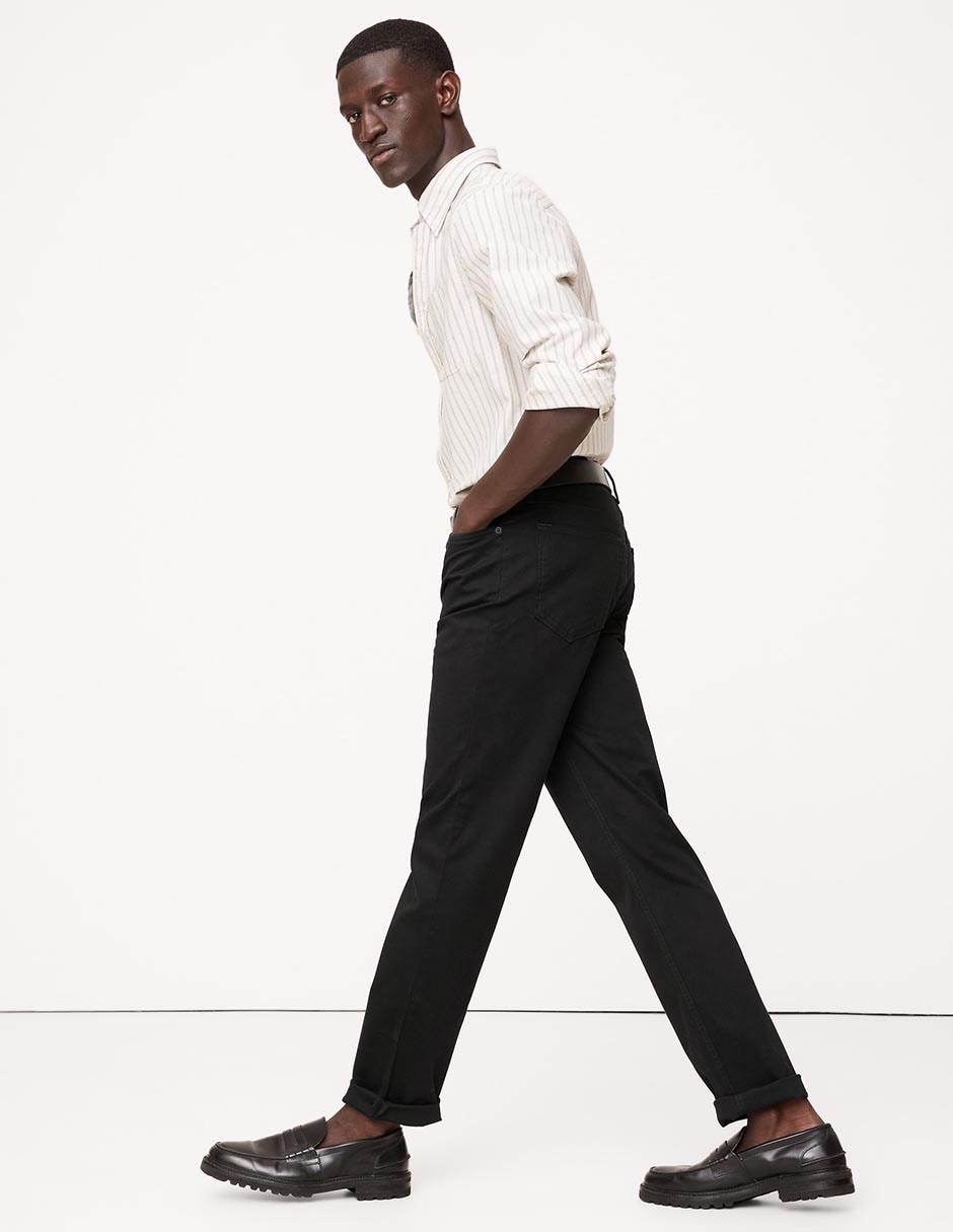 Pantalón casual regular recto de algodón para hombre 3