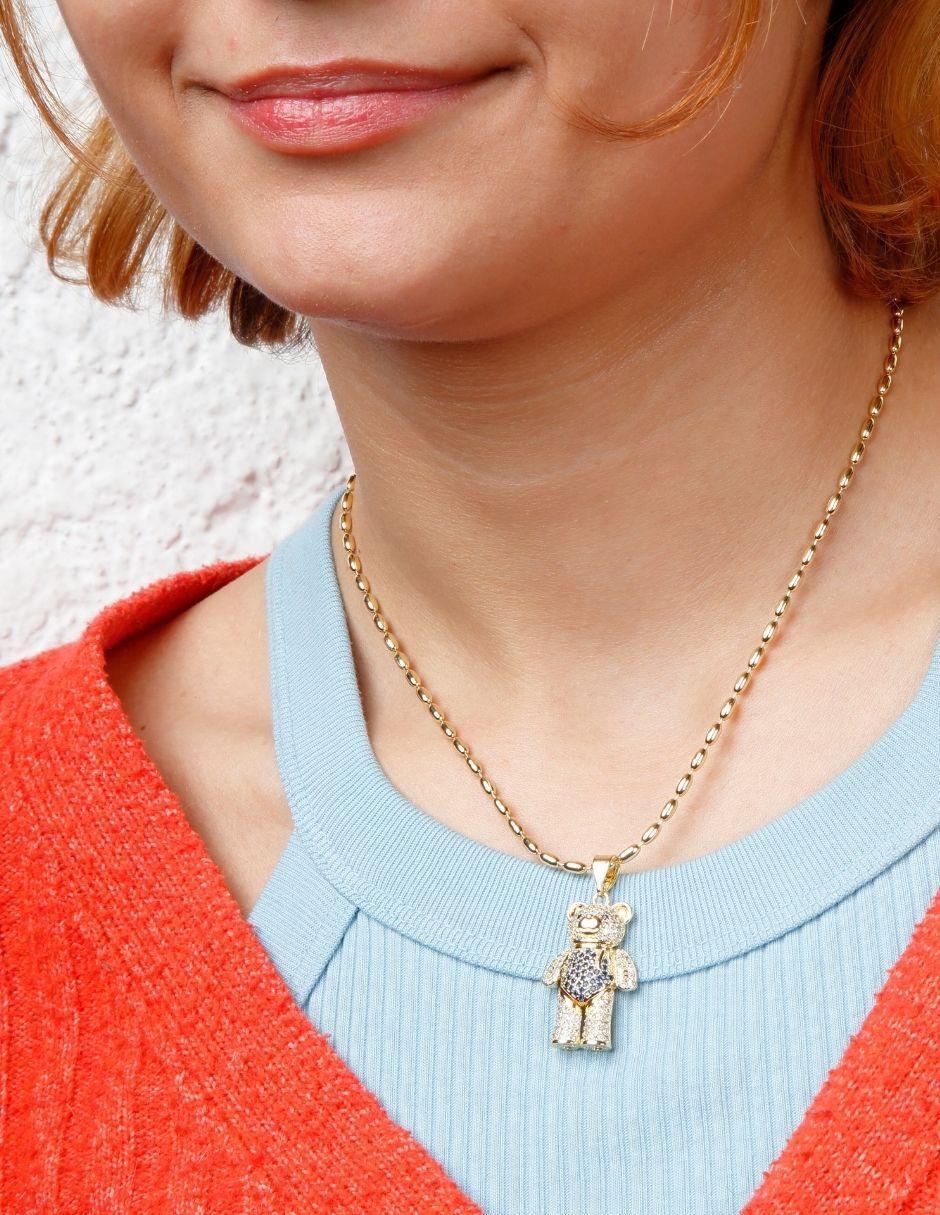 Dije de oso Yoiko nuubiloso 18 K zirconia