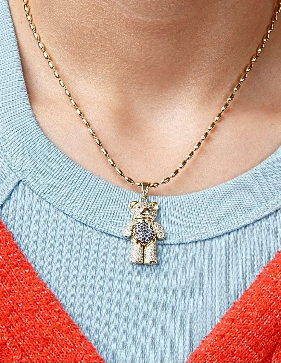 Dije de oso Yoiko nuubiloso 18 K zirconia