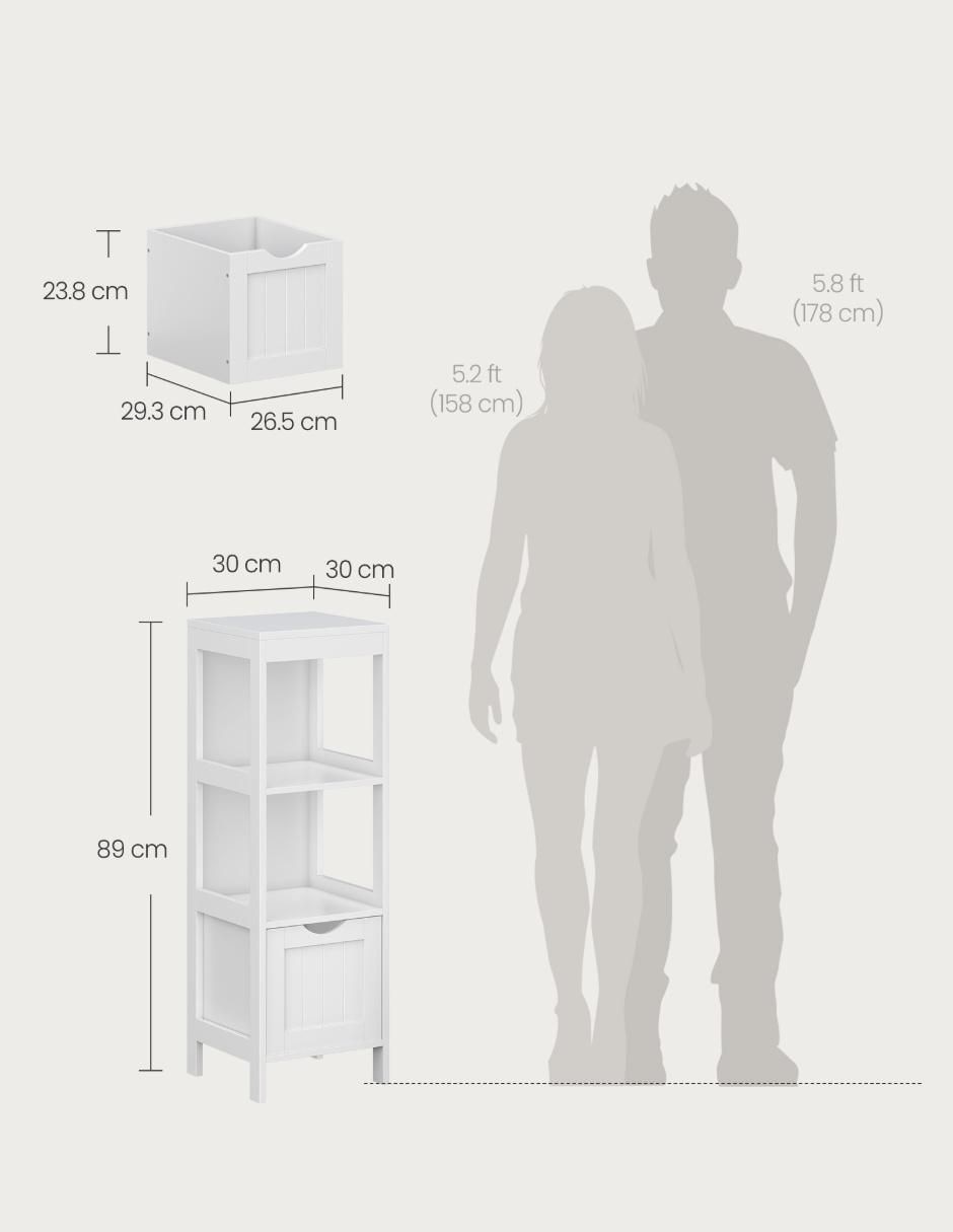 Torre de baño Sofie de MDF armable 4