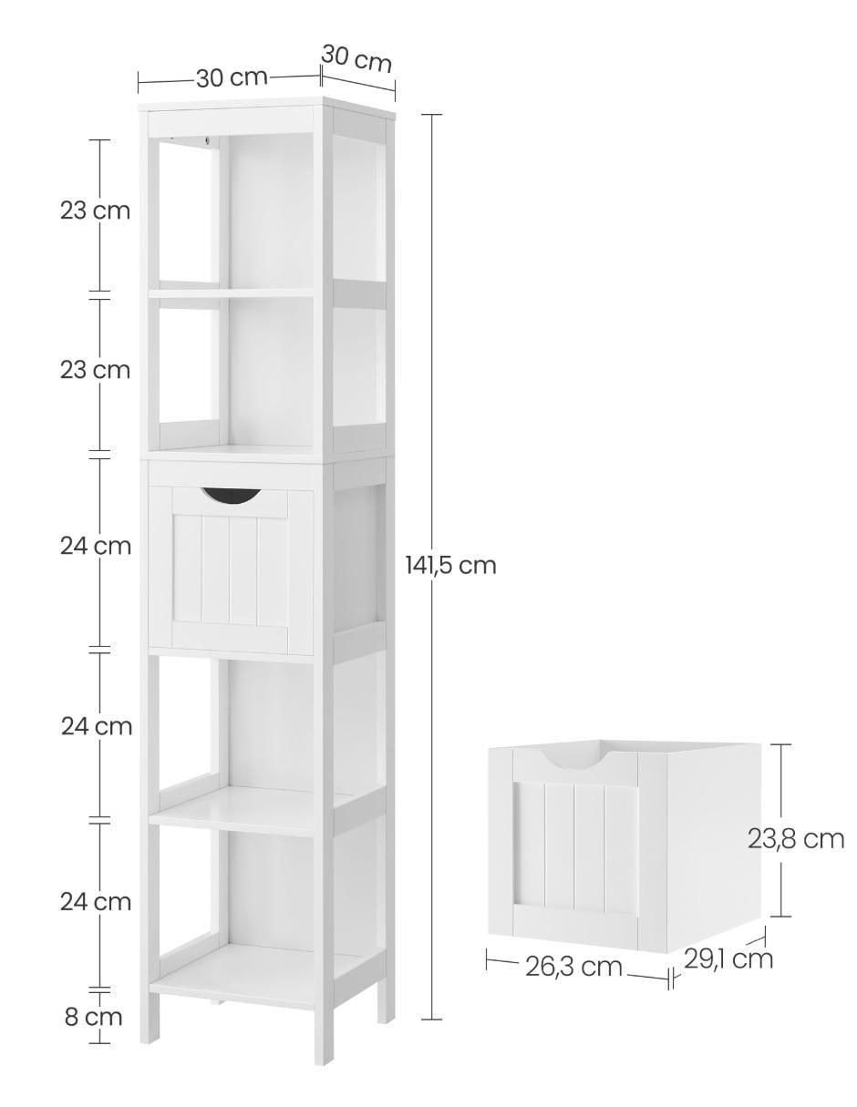 MUEBLE ALMACENAMIENT, BLANCO SONGMICS H 4