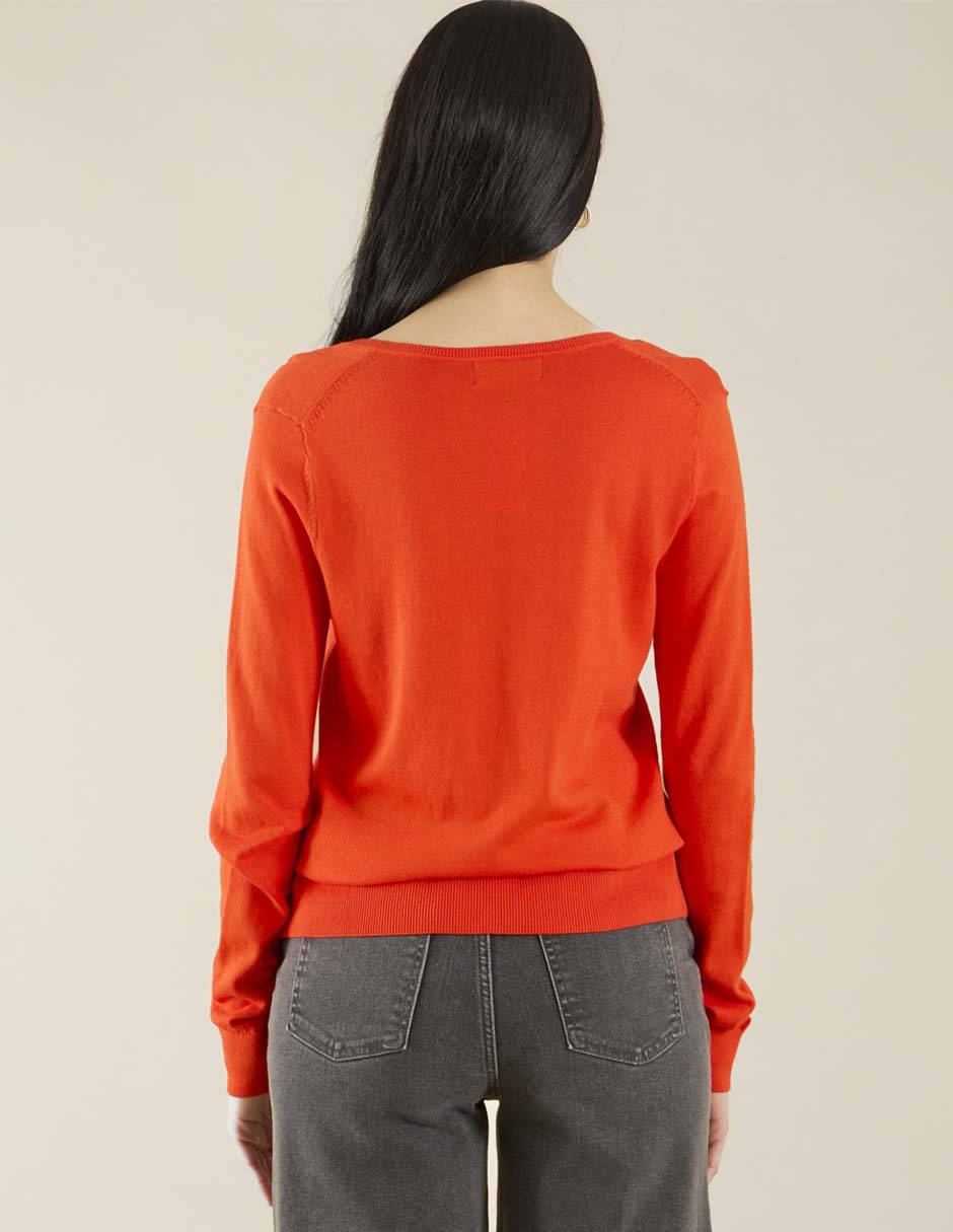Suéter cuello v para mujer