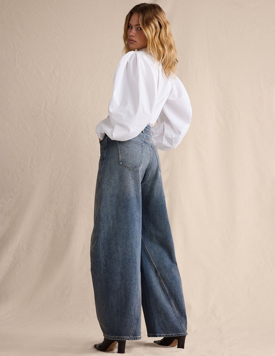 Jeans barrel para mujer