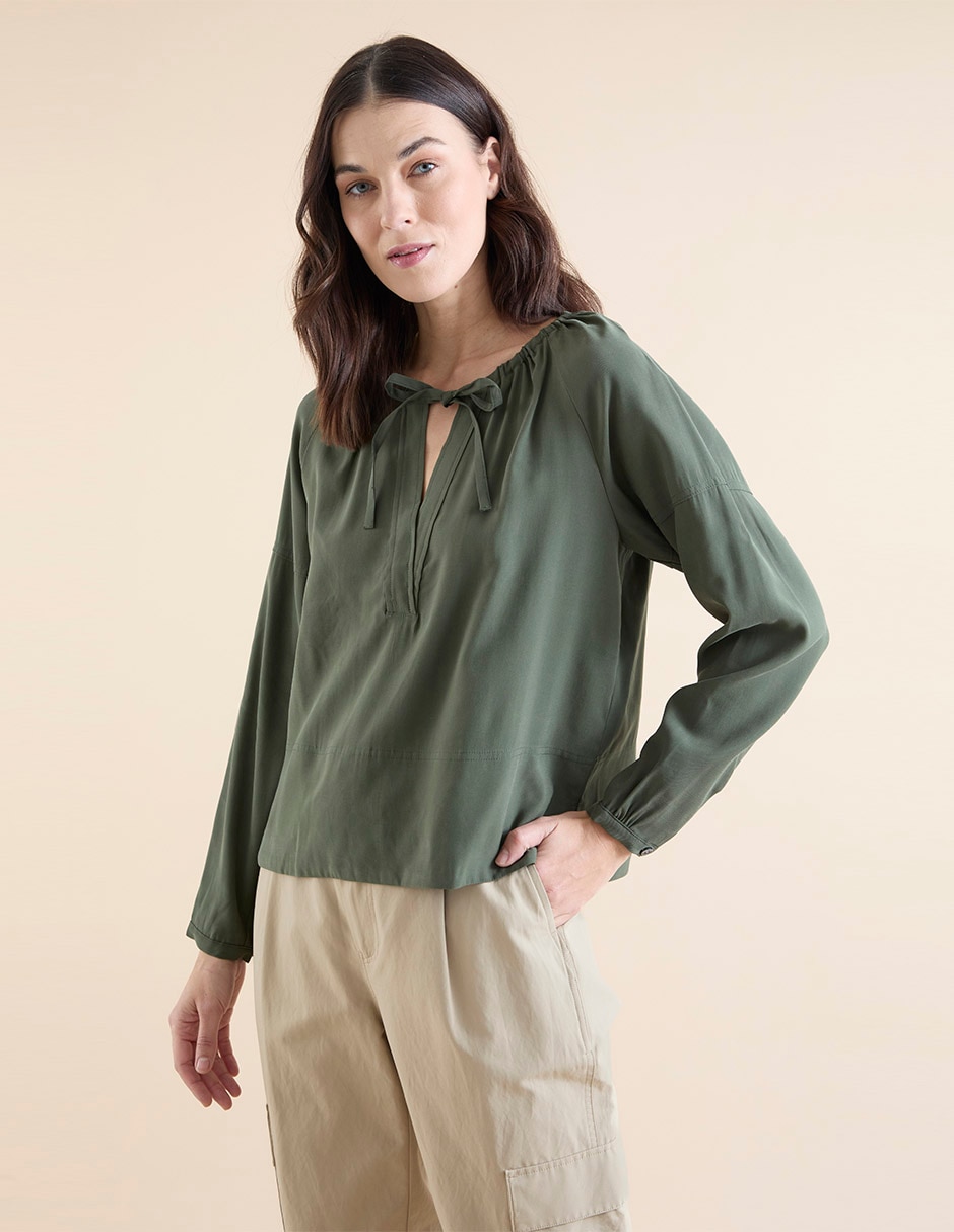 Blusa manga larga para mujer