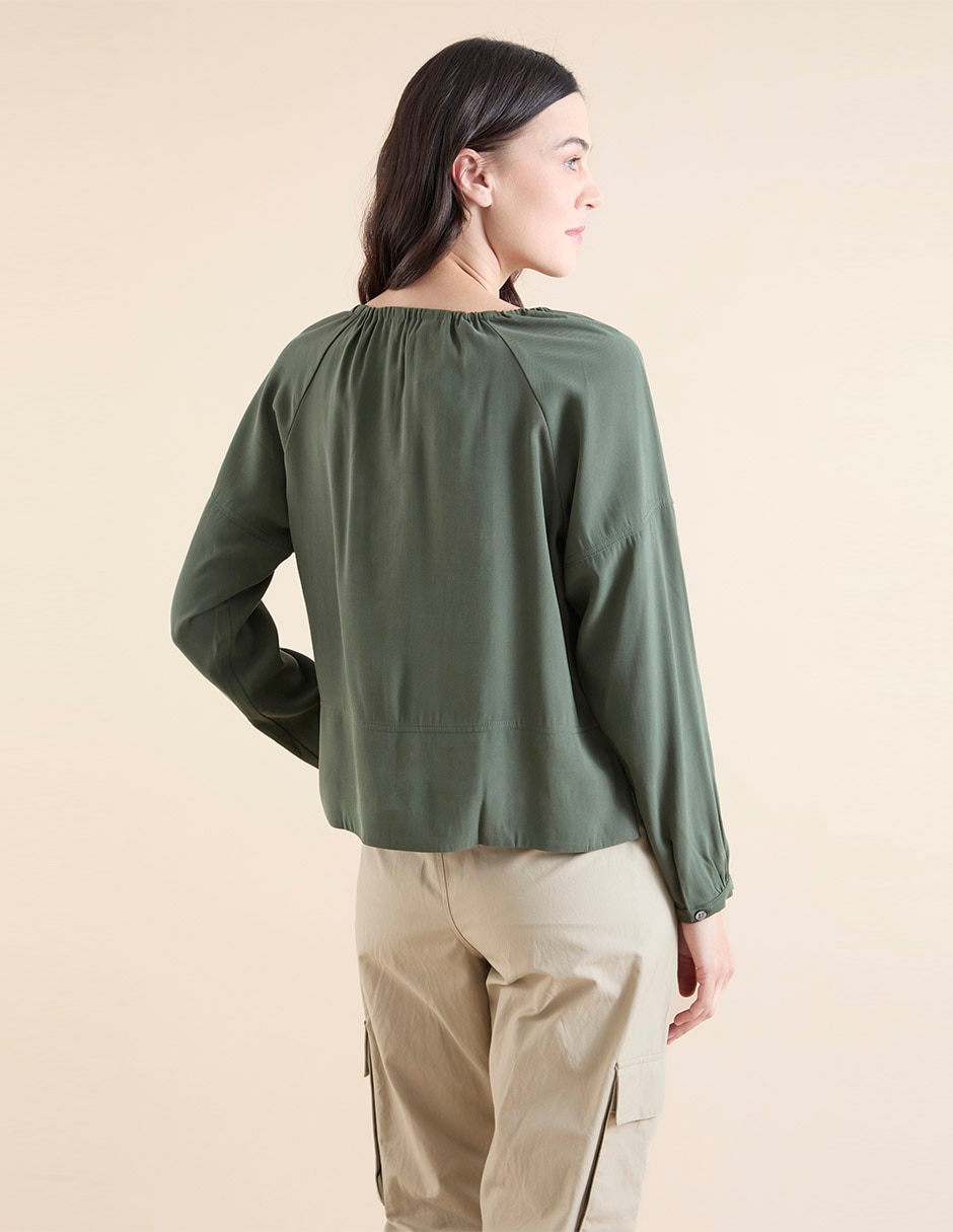 Blusa manga larga para mujer