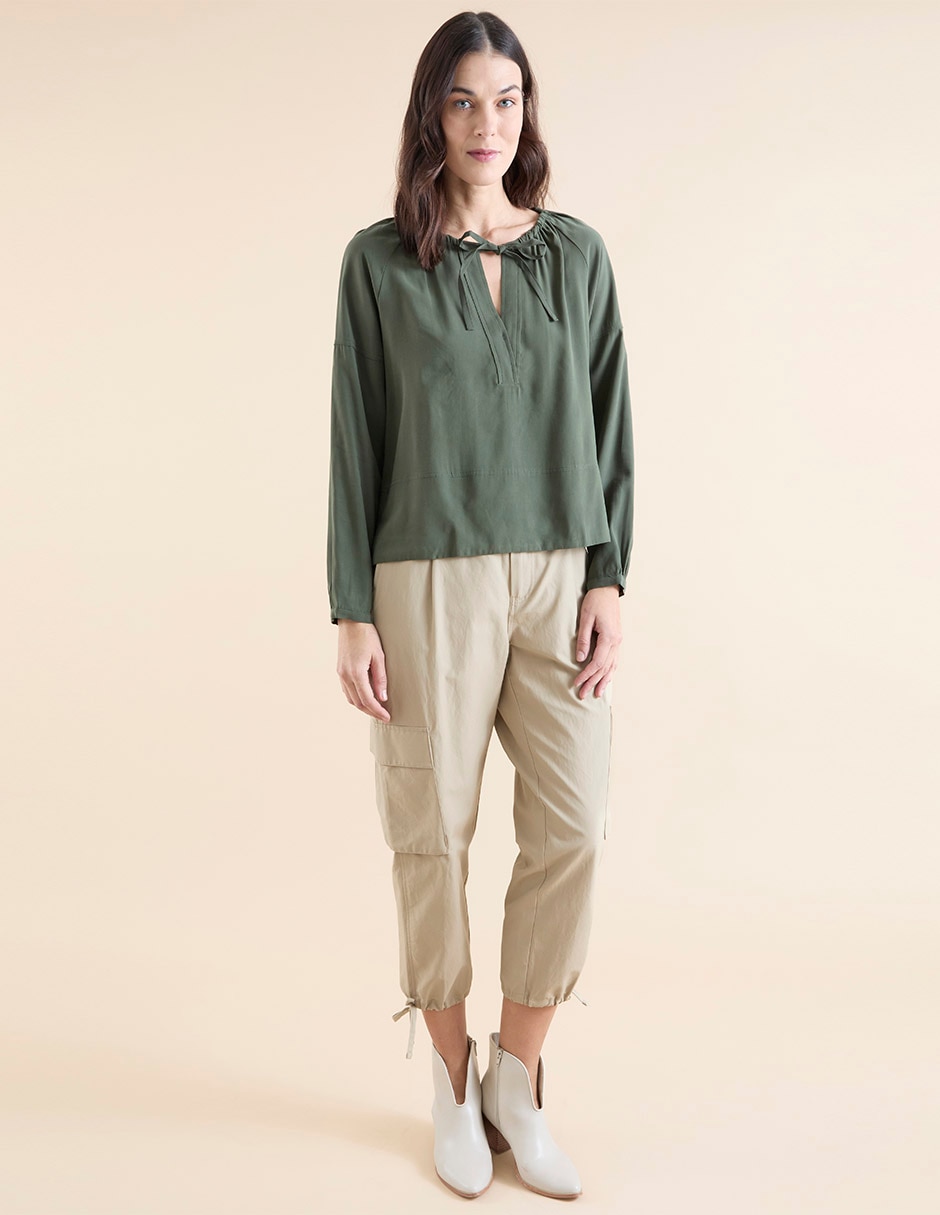 Blusa manga larga para mujer