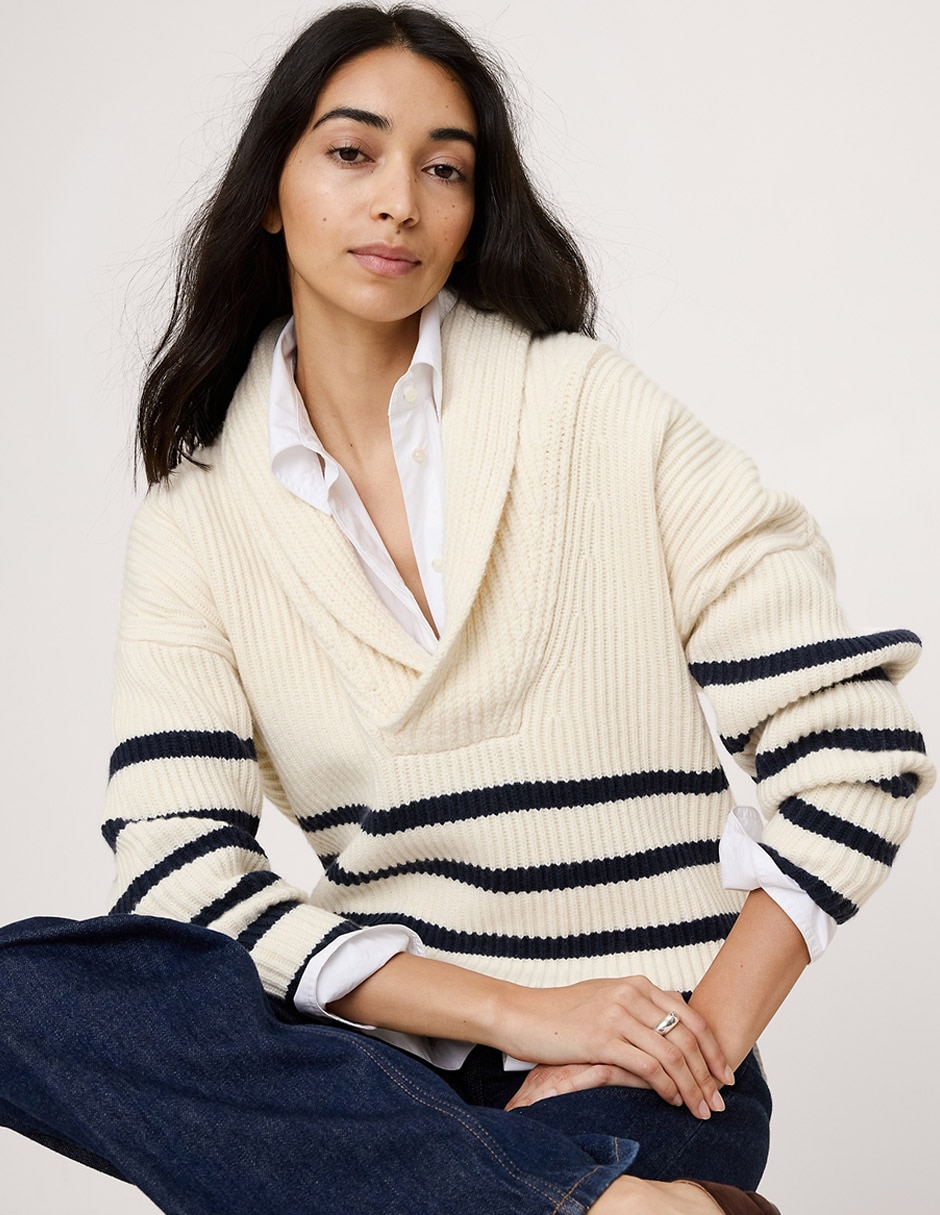 Suéter cuello cruzado para mujer