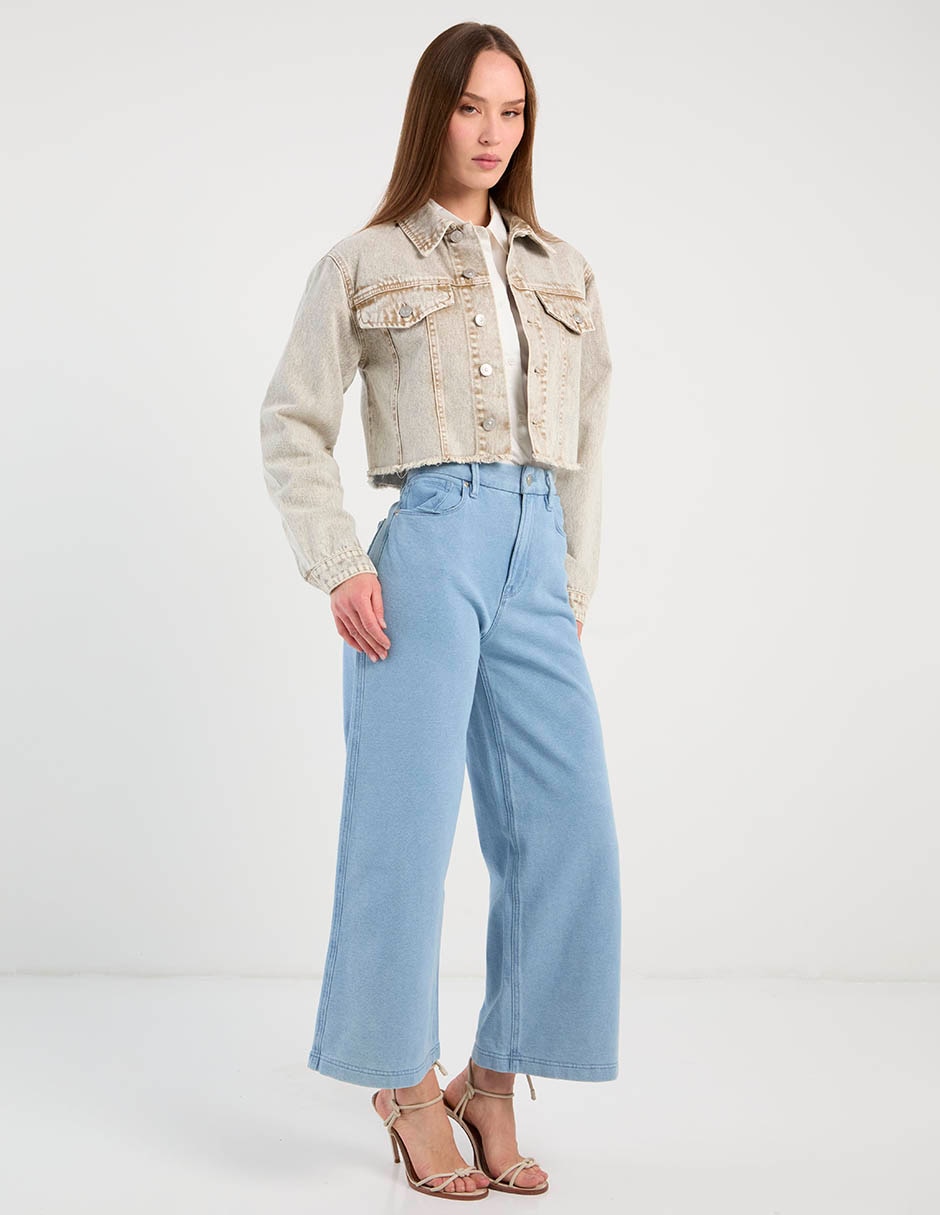 Jeans coulotte wide leg para mujer 3