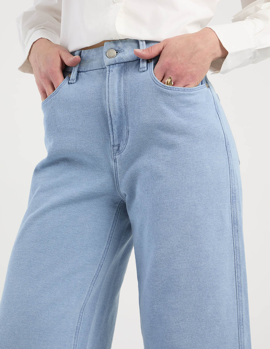 Jeans coulotte wide leg para mujer 4