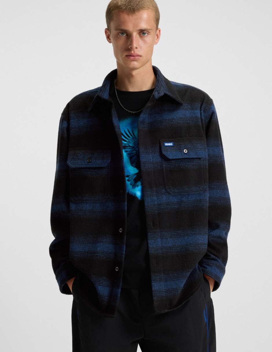 Camisa casual de algodón manga larga para hombre