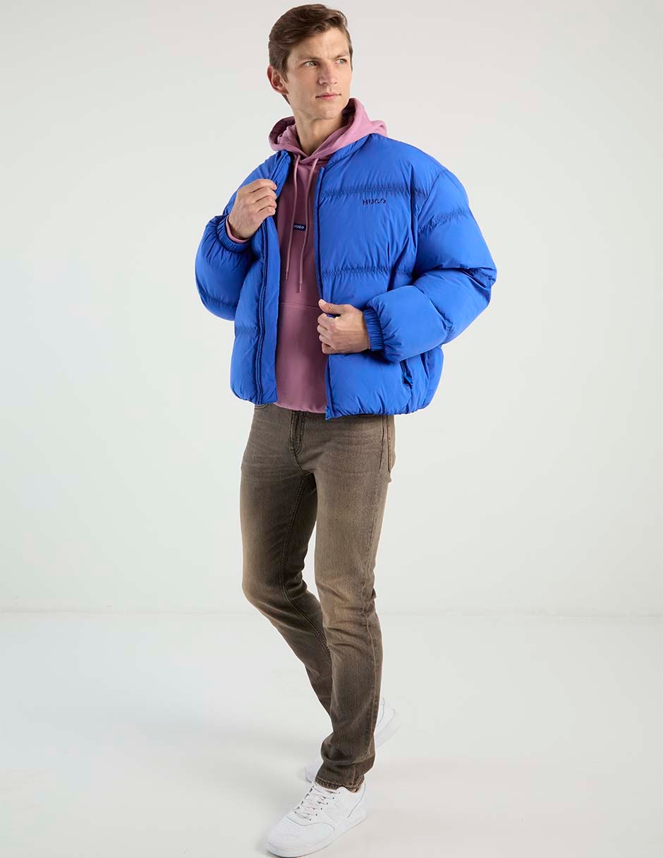 Chamarra acolchada con bolsillos para hombre