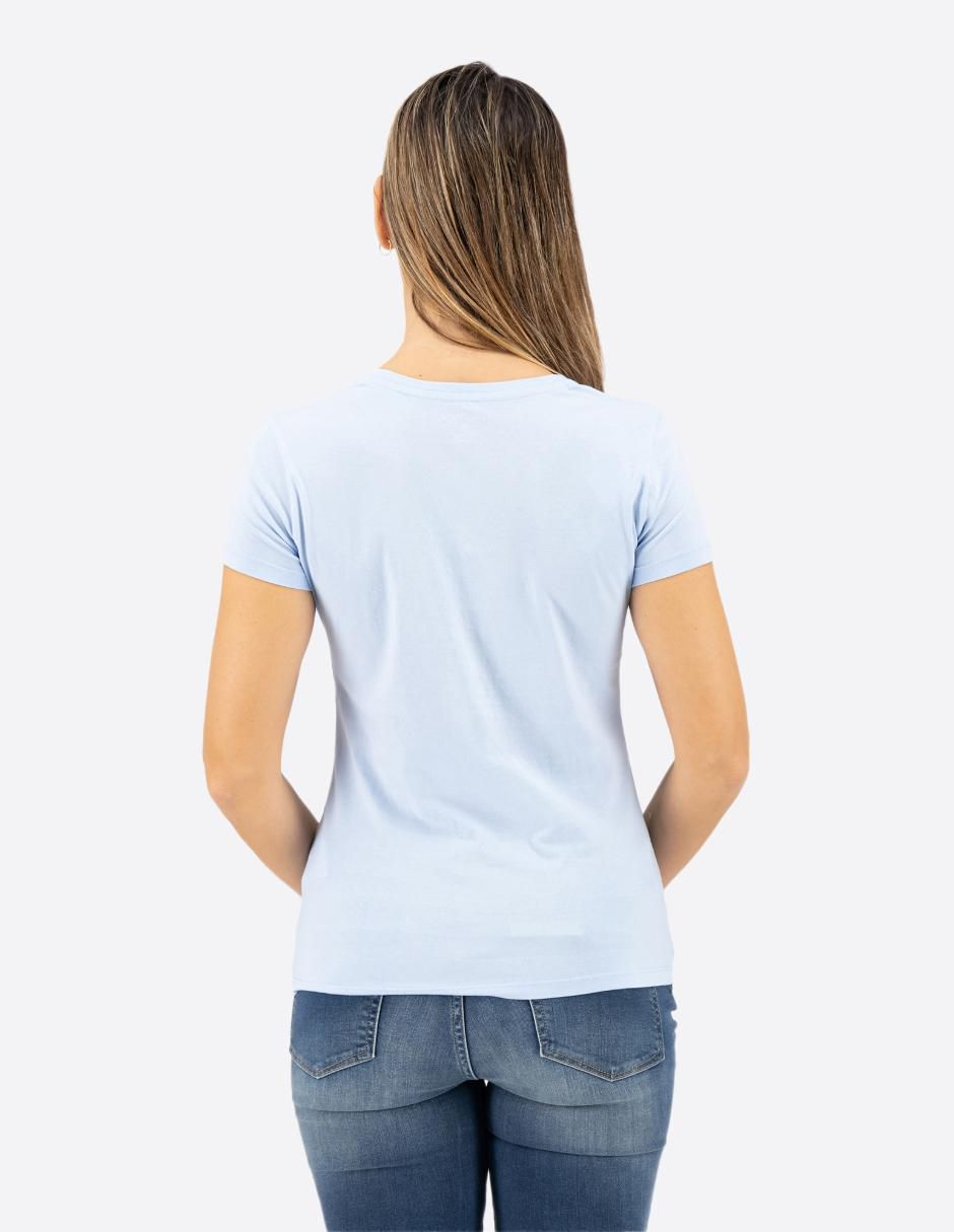 Playera manga corta Nautica Basi cuello v para mujer