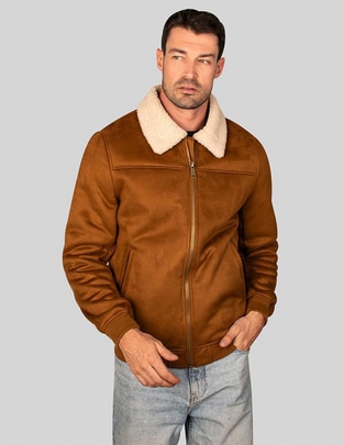 Chamarra casual cuello a contraste para hombre Chamarra casual cuello a contraste para hombre