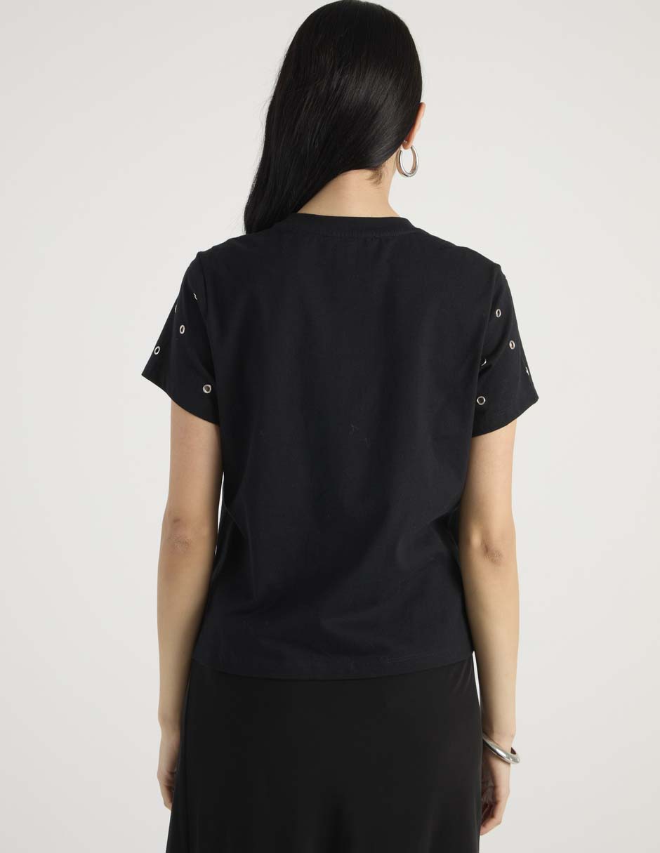 Playera manga corta cuello redondo para mujer 5