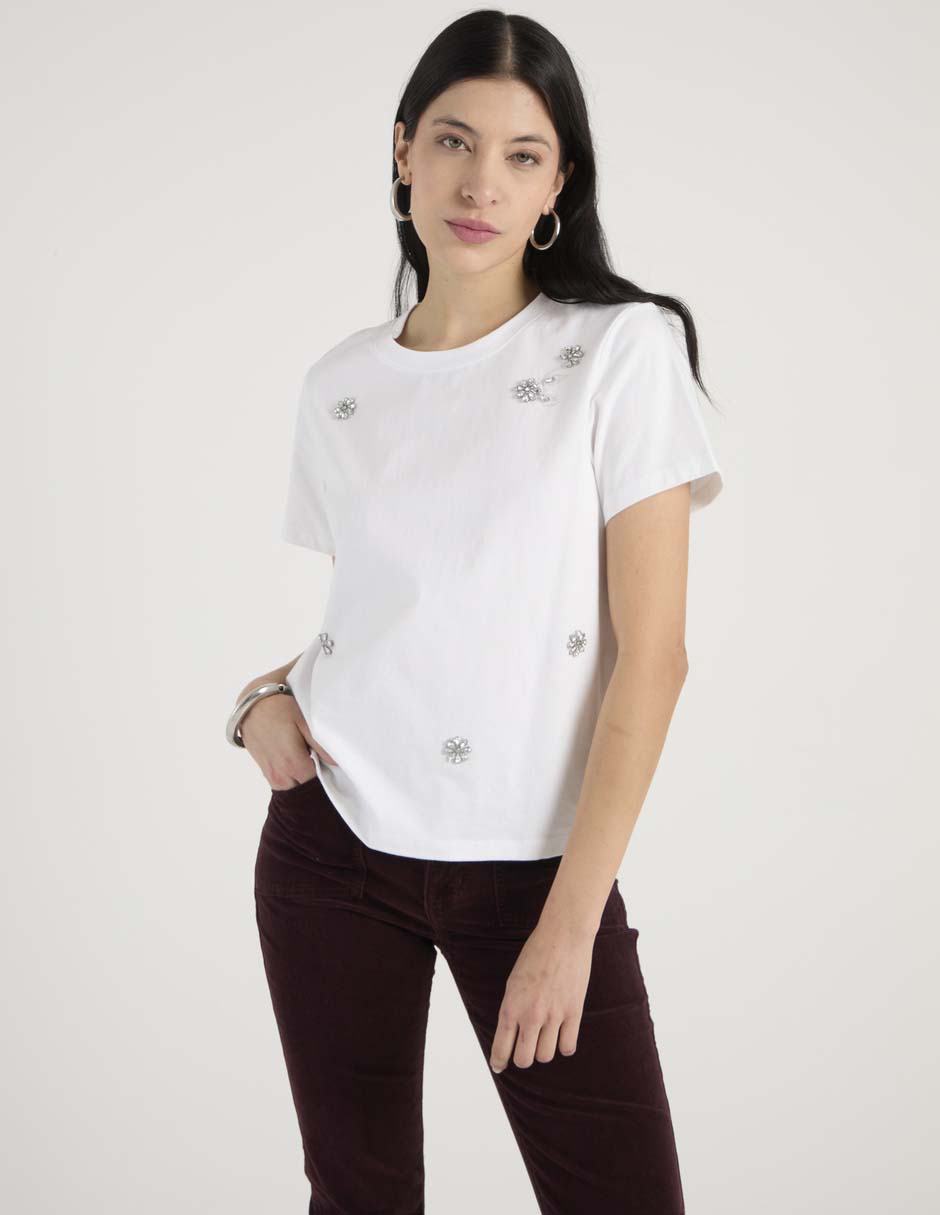 Playera manga corta cuello redondo mujer Playera manga corta cuello redondo mujer